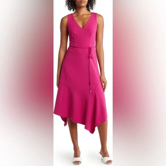 WILL NOT TAKE LESS Vince Camuto Asymmetric Hem Scuba Crepe Dress - Picture 1 of 9